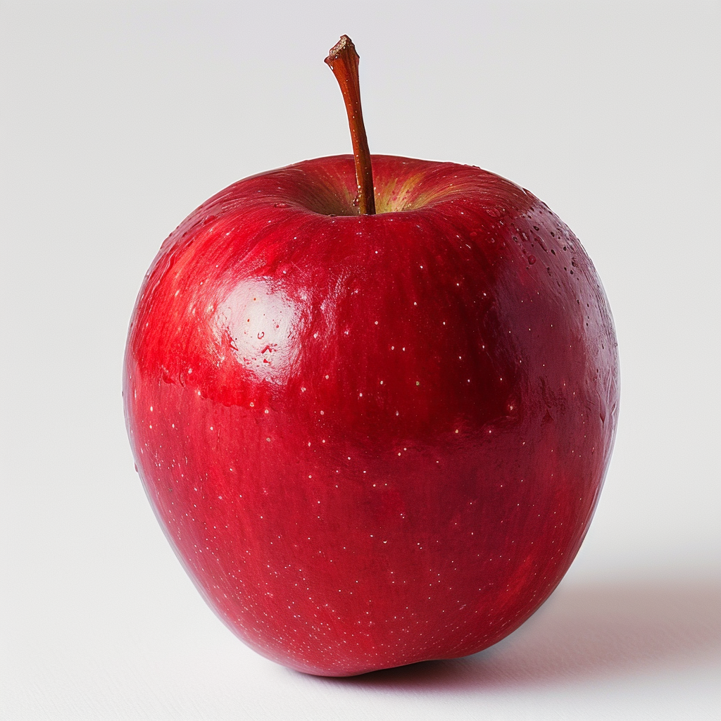 **a simple red apple on white background --ar 1:1 --v 6.0** · u1