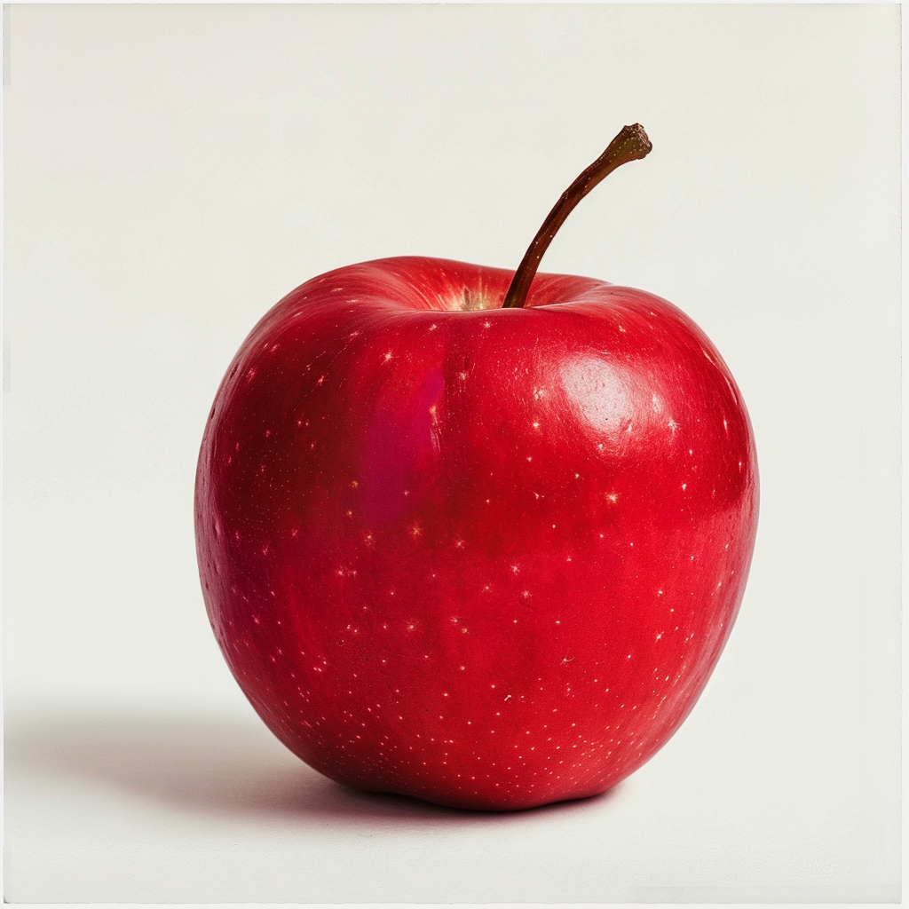 **a simple red apple on white background --ar 1:1 --v 6.0** · u2