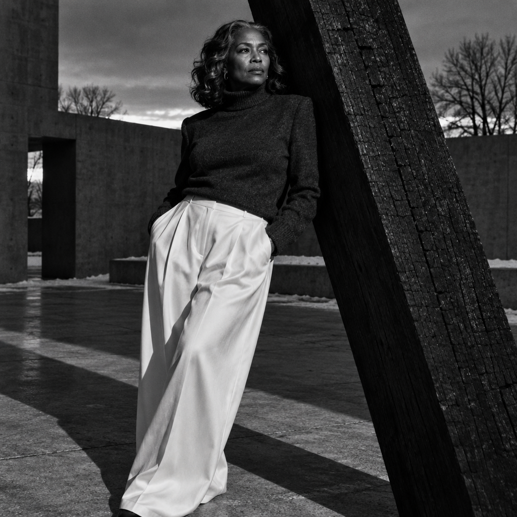 Black and white portrait of a woman leaning against a textured wooden structure outdoors.